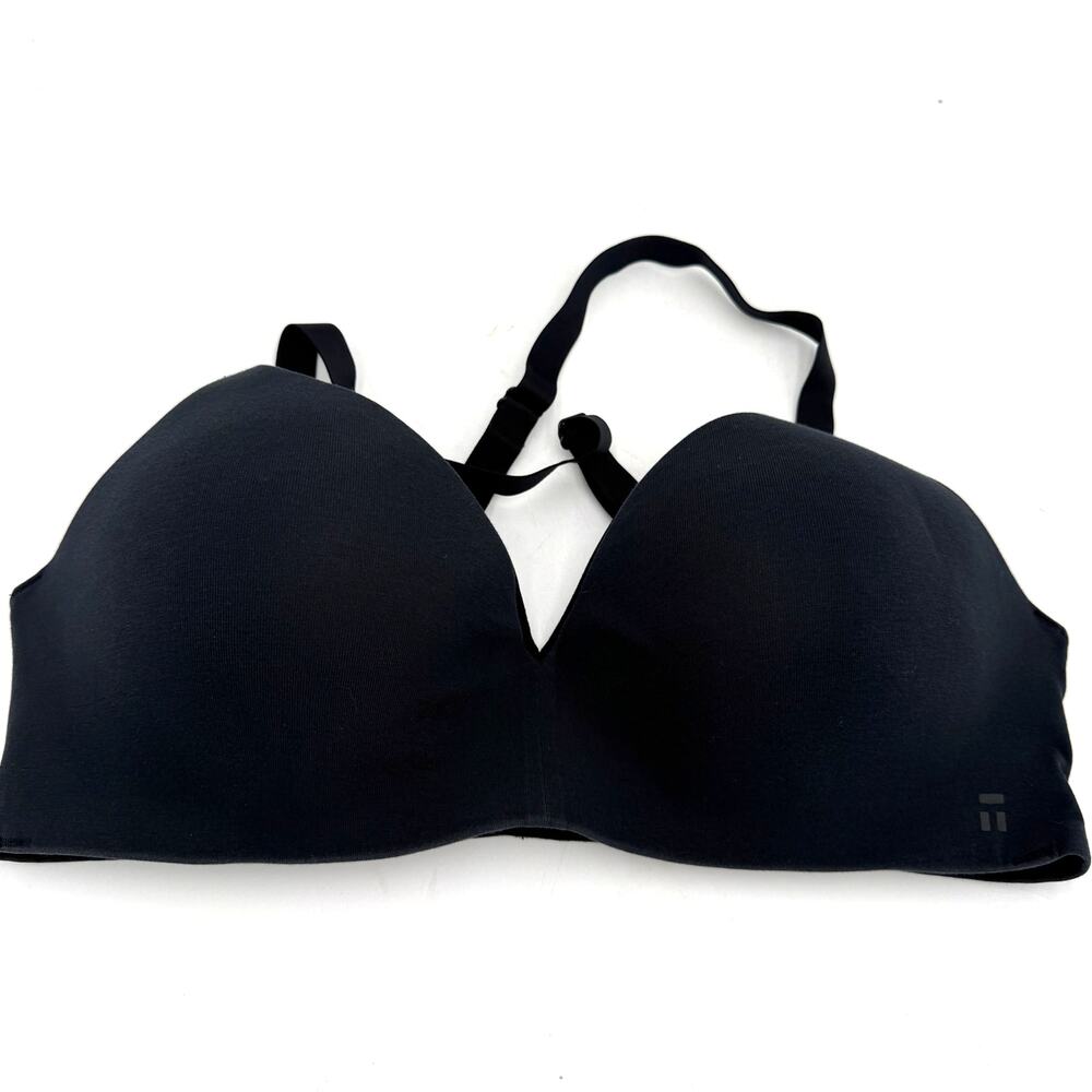 Tommy John Cotton Lightly Lined Wireless BLack Bra SIze 38C